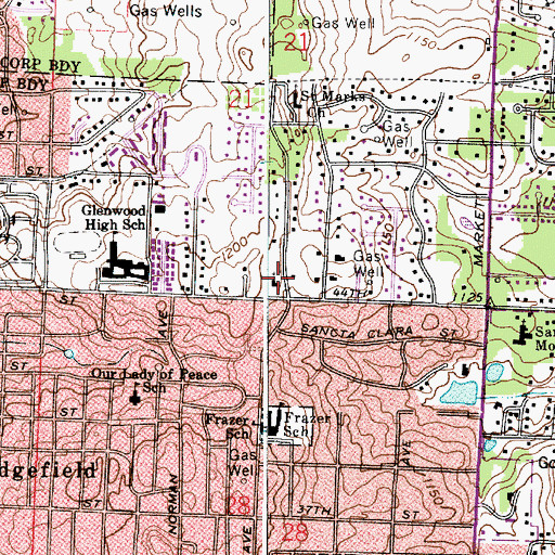 Topographic Map of Greenwood Christian Church, OH