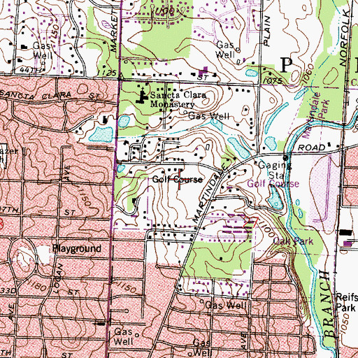 Topographic Map of Meadow Lake Golf Club, OH