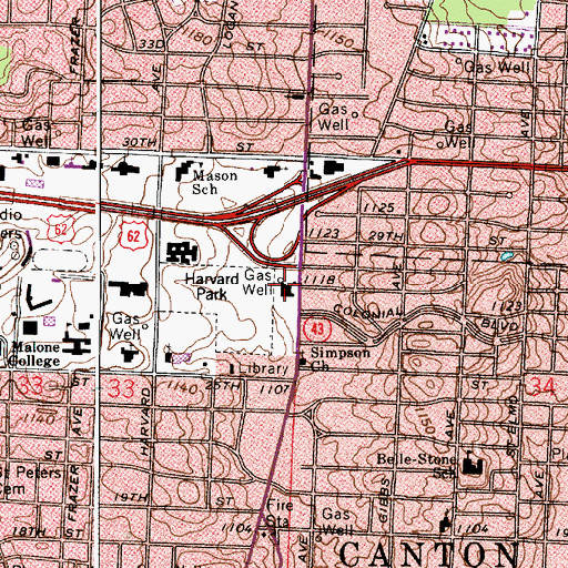 Topographic Map of Stark County Christian Academy, OH