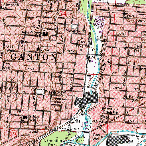 Topographic Map of Maple Avenue Church of the Brethren, OH