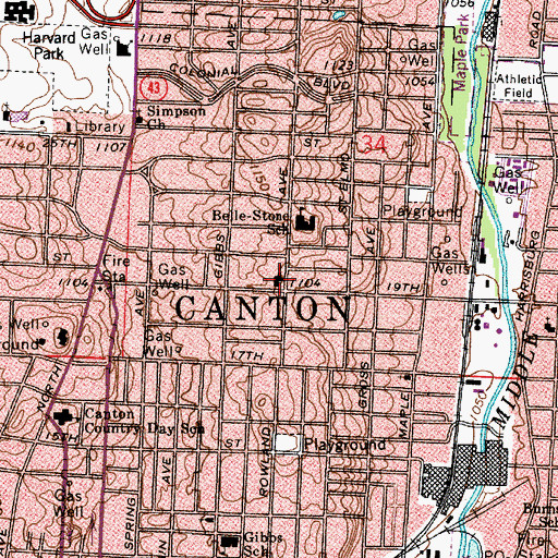 Topographic Map of Our Savior Lutheran Church, OH