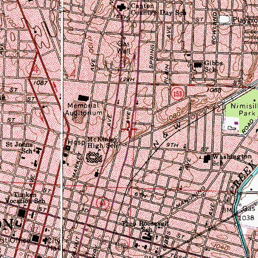 Topographic Map of Agudas Achim Temple, OH