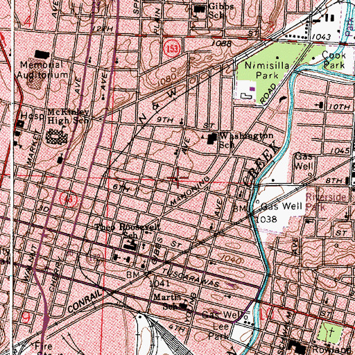 Topographic Map of Antioch Baptist Church, OH