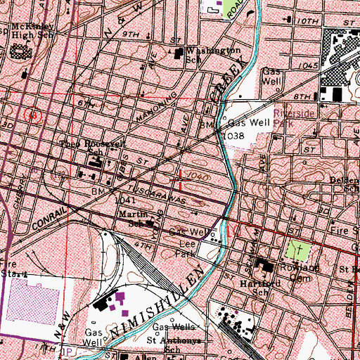 Topographic Map of First Church of God, OH