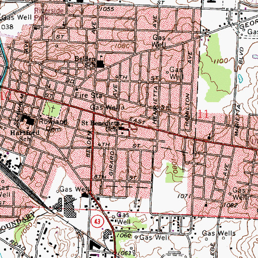 Topographic Map of Saint Benedicts Catholic Church, OH