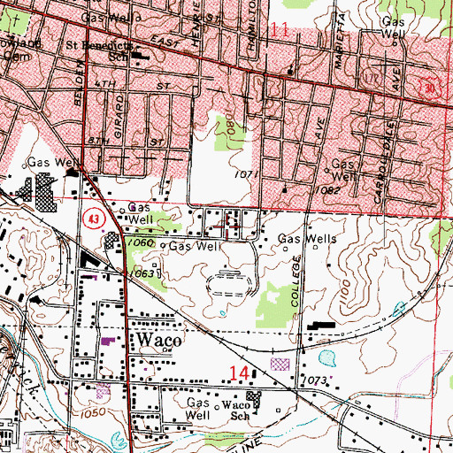 Topographic Map of East Orchard, OH