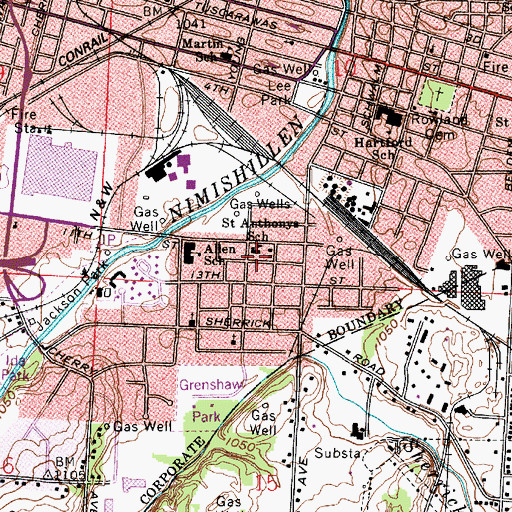 Topographic Map of Saint Anthonys Catholic Church, OH