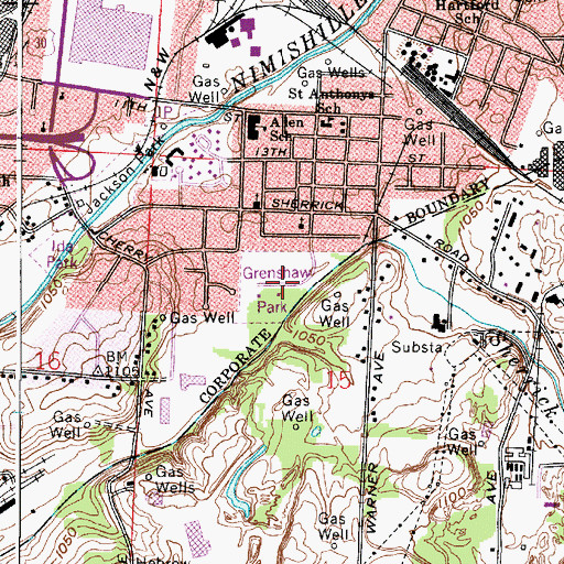 Topographic Map of Grenshaw Park, OH