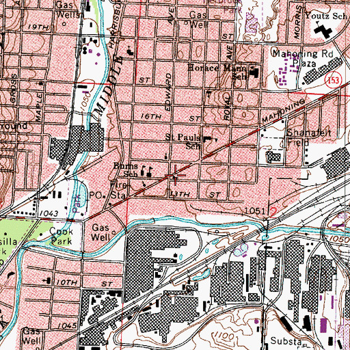 Topographic Map of Bethany Evangelical United Brethren Church, OH