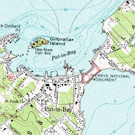 Topographic Map of Fox Dock, OH