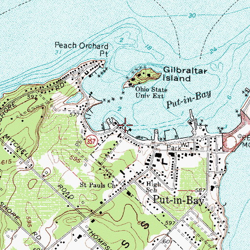 Topographic Map of Millers Dock, OH