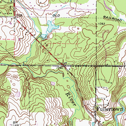 Topographic Map of Fullertown Station (historical), OH