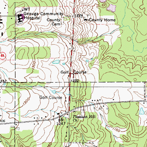 Topographic Map of Pleasant Hill Golf Course, OH