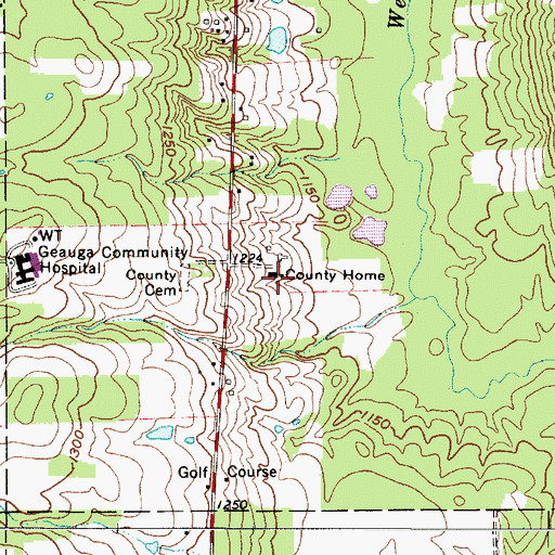 Topographic Map of Geauga County Home, OH