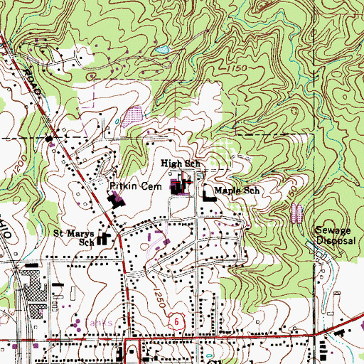 Topographic Map of Chardon High School, OH