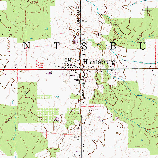 Topographic Map of Huntsburg Elementary School, OH