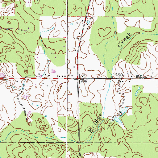 Topographic Map of Greens Crossing, OH