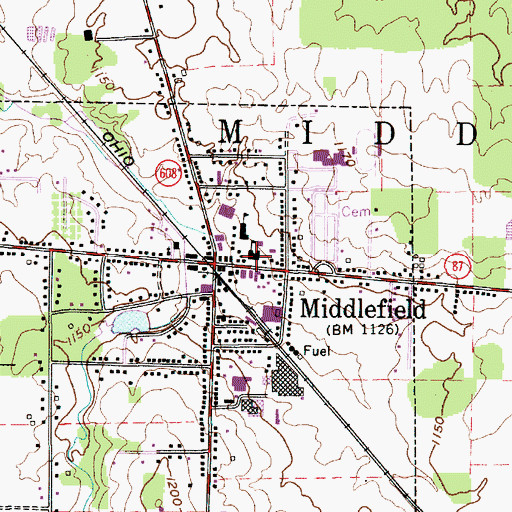 Topographic Map of A J Jordak Elementary School, OH