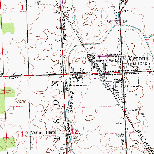 Topographic Map of Tri-Country North Elementary School, OH