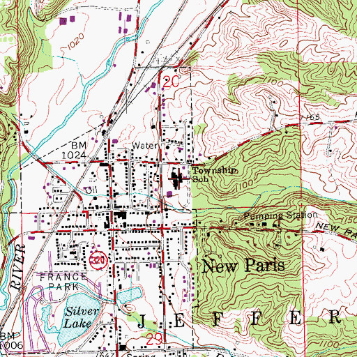 Topographic Map of C R Coblentz Elementary School, OH