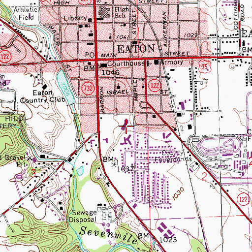 Topographic Map of Bruce Elementary School, OH