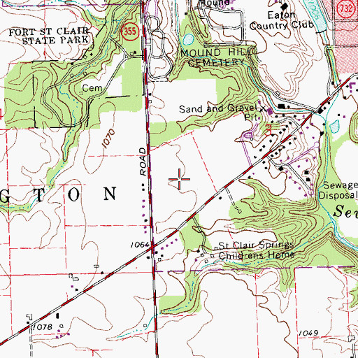 Topographic Map of Eaton High School, OH