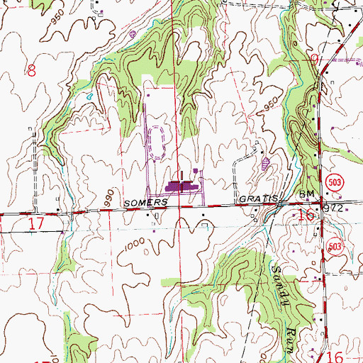 Topographic Map of Preble Shawnee High School - Junior High School, OH