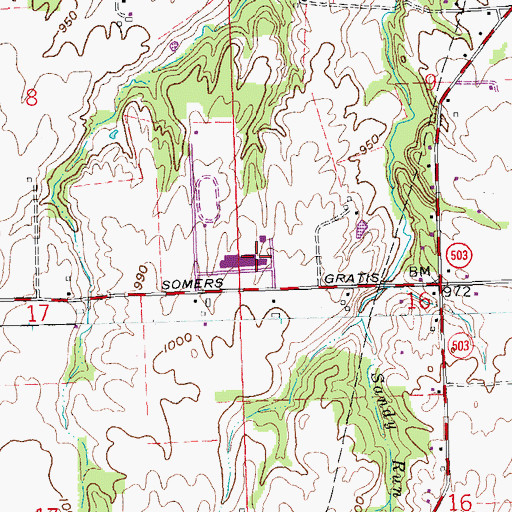 Topographic Map of Shawnee Middle School, OH
