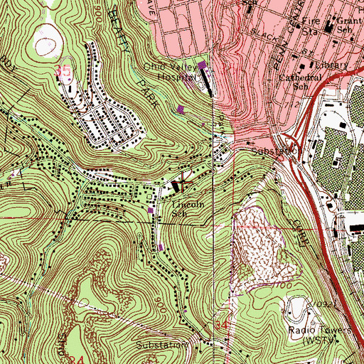 Topographic Map of Lincoln School Number 1, OH