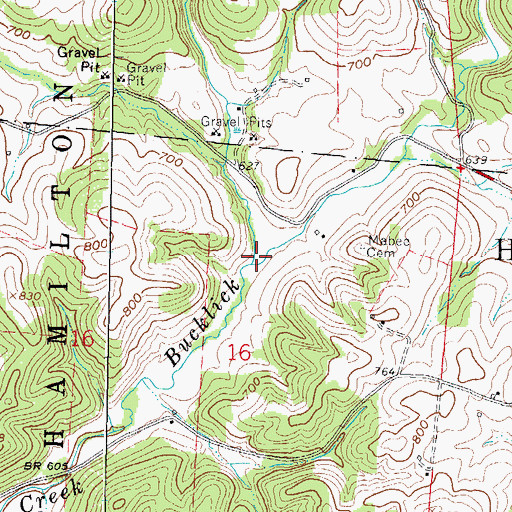 Topographic Map of Little Bucklick Creek, OH
