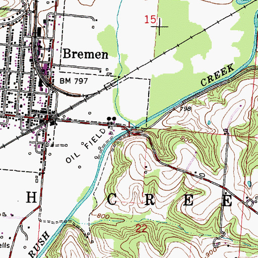 Topographic Map of Little Rush Creek, OH