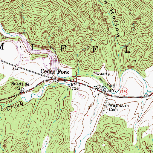 Topographic Map of Little Sunfish Creek, OH