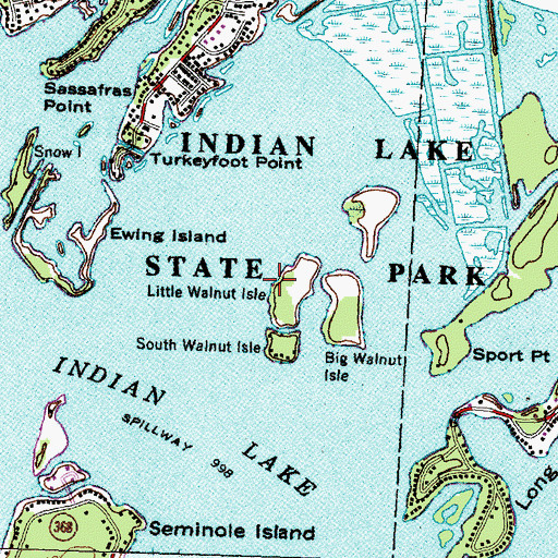 Topographic Map of Little Walnut Isle, OH