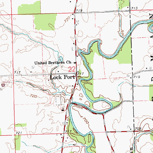 Topographic Map of Lock Port, OH