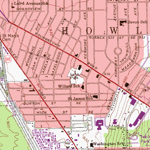 Topographic Map of Lynn Park, OH