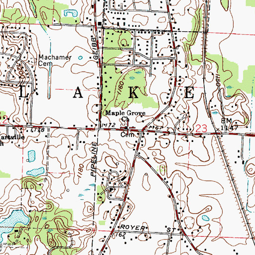 Topographic Map of Maple Grove Church, OH
