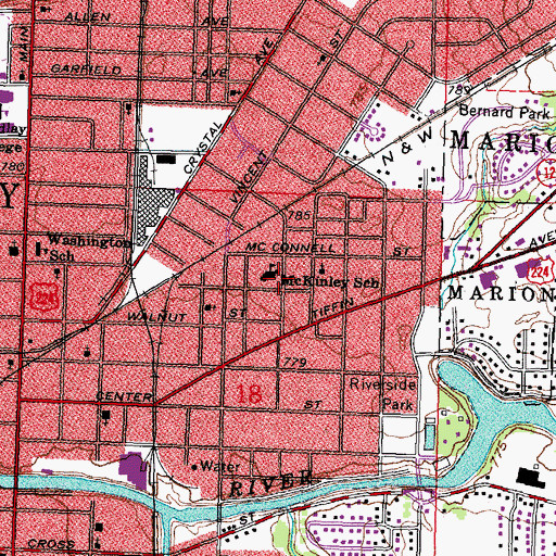 Topographic Map of McKinley School, OH
