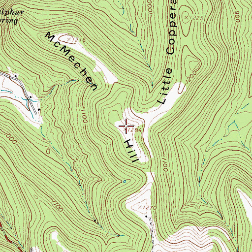 Topographic Map of McMechen Hill, OH