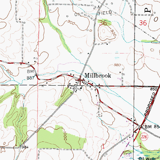 Topographic Map of Millbrook, OH