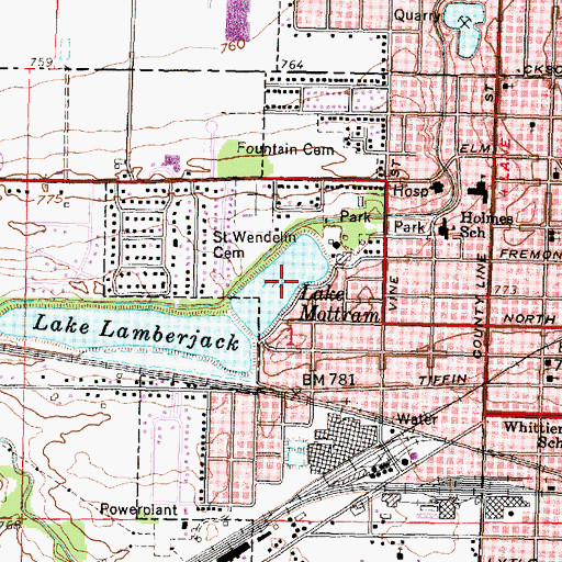 Topographic Map of Mottram Lake, OH