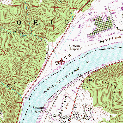 Topographic Map of Muhleman Run, OH