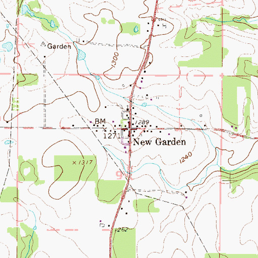 Topographic Map of New Garden, OH