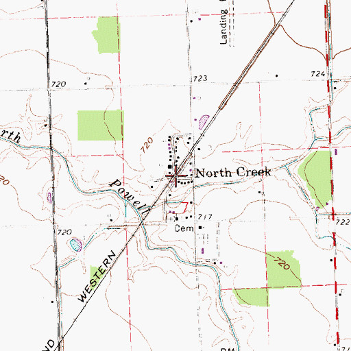 Topographic Map of North Creek, OH