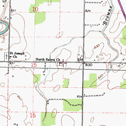 Topographic Map of North Salem Church, OH