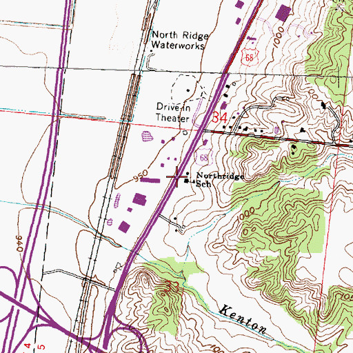 Topographic Map of Northridge School, OH