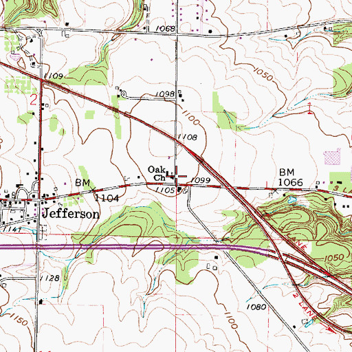 Topographic Map of Oak Chapel United Methodist Church, OH