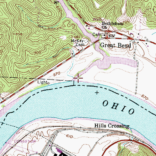 Topographic Map of Oldtown Creek, OH