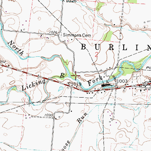 Topographic Map of Otter Fork Licking River, OH