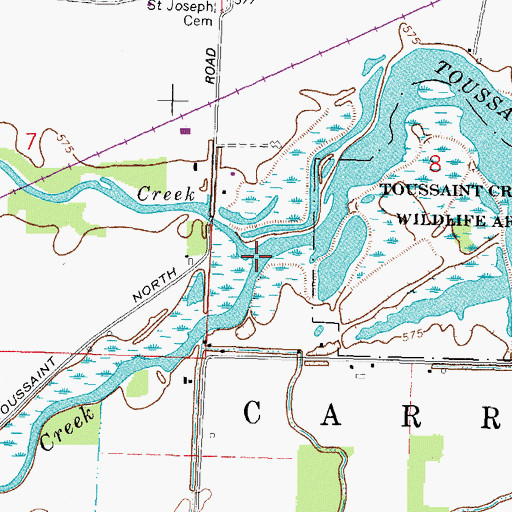 Topographic Map of Packer Creek, OH
