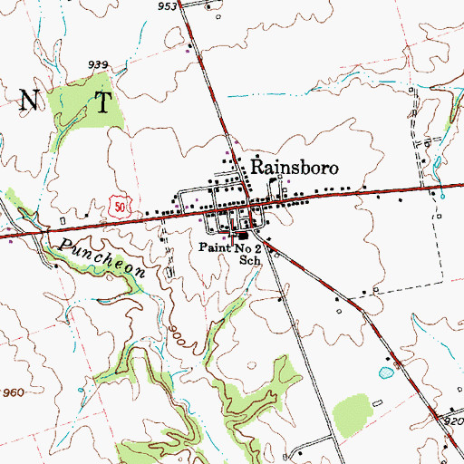 Topographic Map of Paint Number 2 School, OH